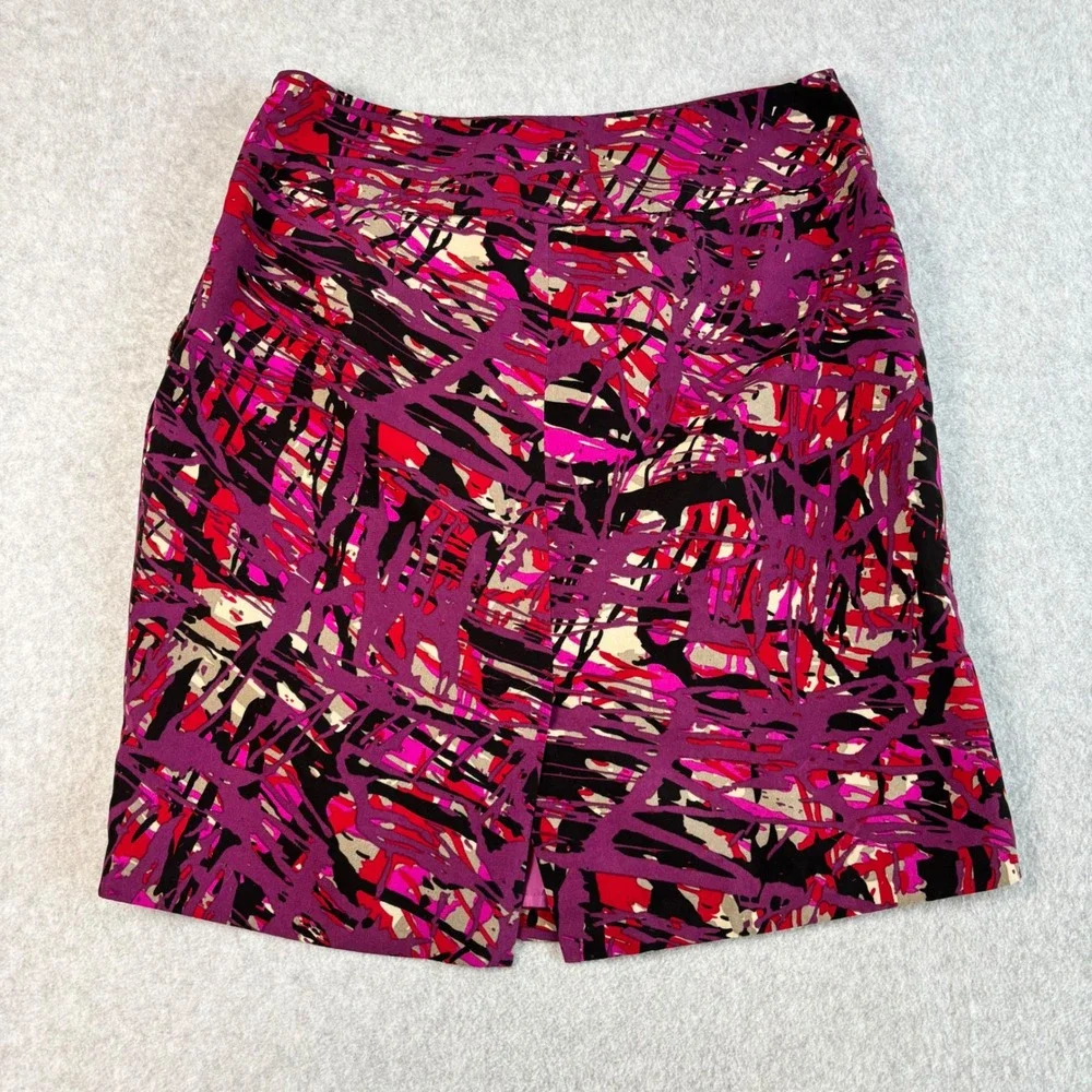 Ann Taylor Pencil Skirt Abstract Print Career Office Wear Size 6 - Picture 2 of 11